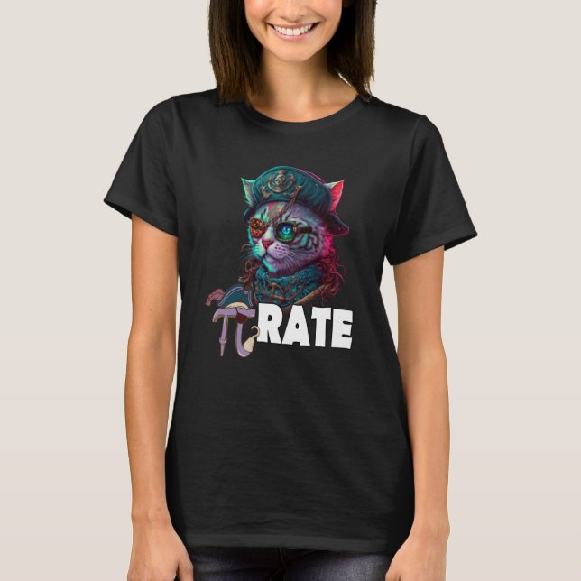 Camiseta Pi Day Pirate Cat 3 14 Math Science Teacher Pi Rat (Frente)