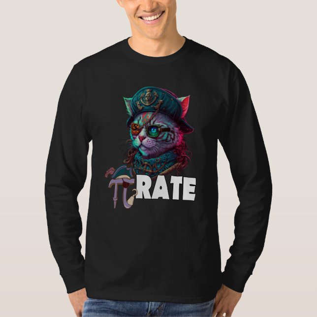 Camiseta Pi Day Pirate Cat 3 14 Math Science Teacher Pi Rat (Frente)