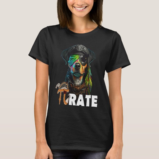 Camiseta Pi Day Pirate Dog 3 14 Funny Math Science Teacher  (Frente)