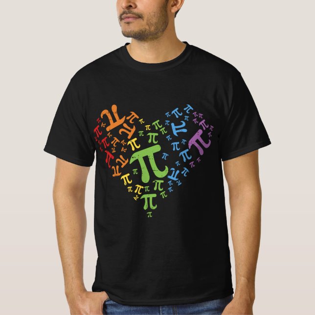 Camiseta Pi Day Rainbow Heart Math LGBT Gay Lesbian Pride G (Frente)