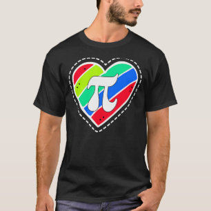 Camiseta Pi Day Rainbow Heart Professora De Matemática