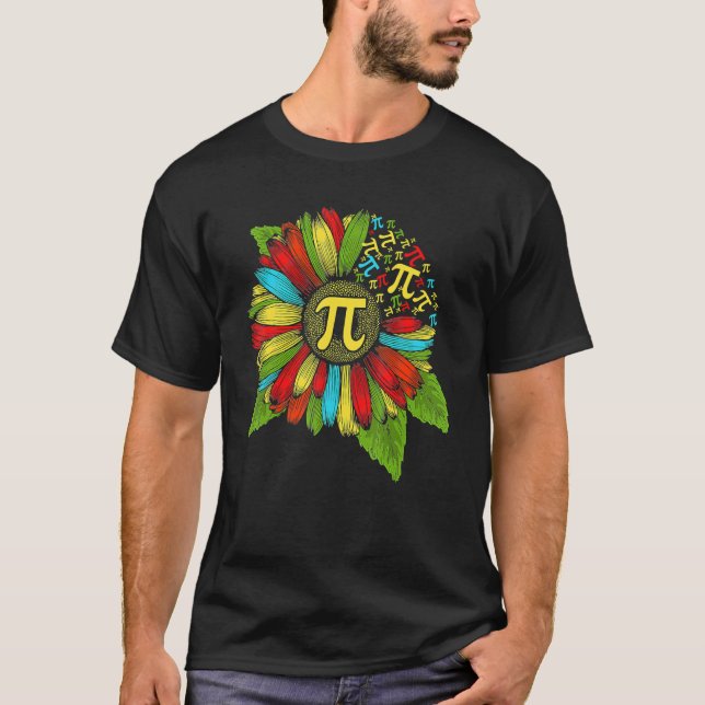 Camiseta Pi Dia 3 14 Símbolo Girassol Ensino de Nerd de Mat (Frente)