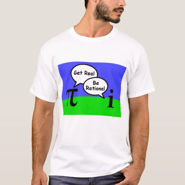 Camiseta pi e número imaginário - obtenha real, seja (Frente)