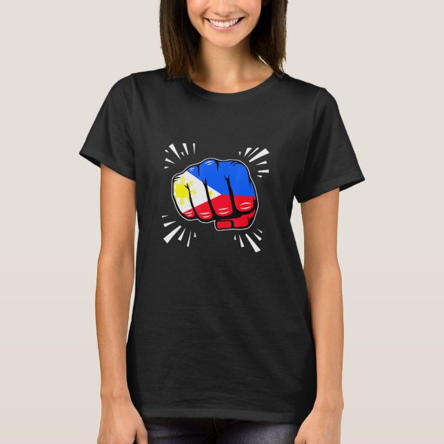 Camiseta Pi Filipino - Bandeira Filipina Filipino Americano (Frente)