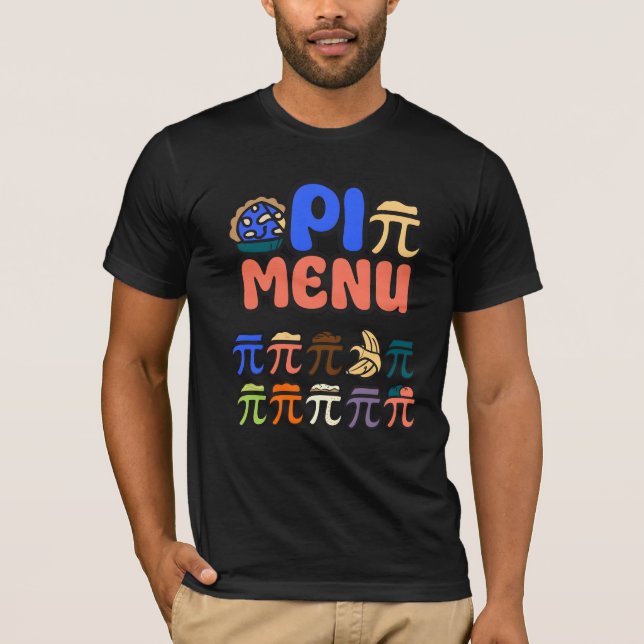 Camiseta Pi Menu – Camisa engraçada de matemática  (Frente)