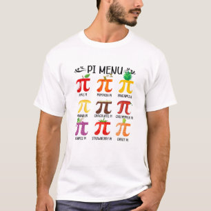 Camiseta Pi Menu Frutas Tropicais Engraçado Pi Day Para Kin