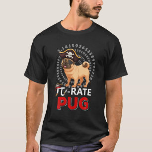 Camiseta Pi-Rate Pug Happy Pi Day Engraçado Pug Dog Pirate 