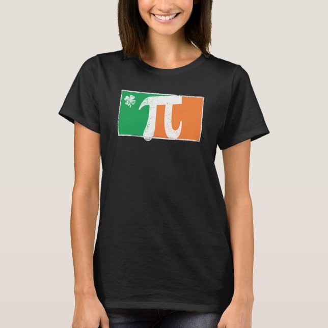 Camiseta Pi Rish St Patrick's Day Irish Flag C Distressed (Frente)