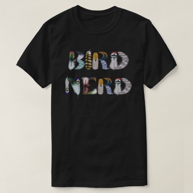 Camiseta Pia batismal da pena: Nerd do pássaro (Frente do Design)
