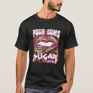 Camiseta Pia Rosa Quente-Leopardo Engraçada Um Pouco De A