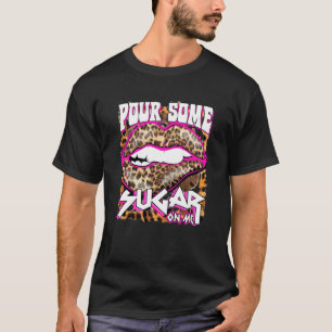 Camiseta Pia Rosa Quente-Leopardo Engraçada Um Pouco De Açú