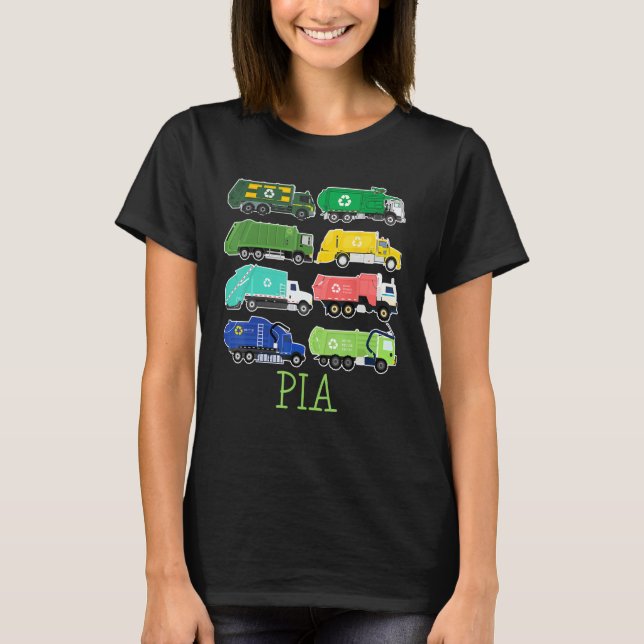 Camiseta Pia Trash Truck For Kids Collector Ecologist Garba (Frente)
