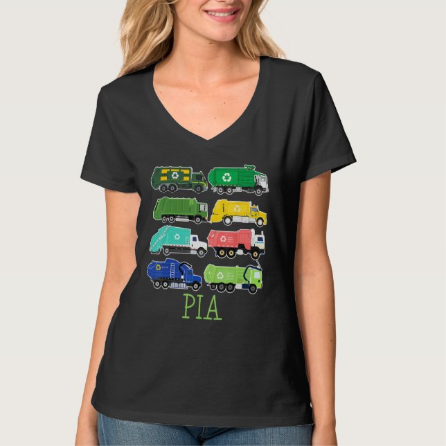 Camiseta Pia Trash Truck For Kids Collector Ecologist Garba (Frente)
