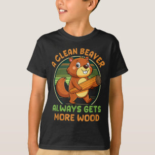 Camiseta Piada adulta de esquilo Um castor limpo sempre con
