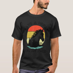 Camiseta Piada Adulto Cavalo Salva Um Cavalo Encoste Minha