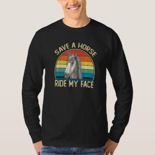 Camiseta Piada Adulto Cavalo Salva Um Cavalo Encoste Minha 