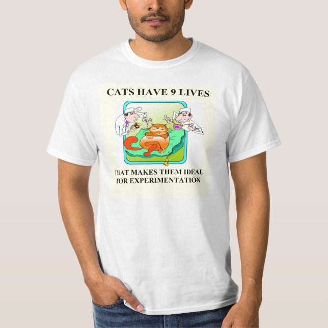 Camiseta piada da biologia dos aborrecedores do gato (Frente)