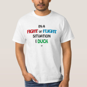 Camiseta Piada da estratégia de sobrevivência (luta ou voo)