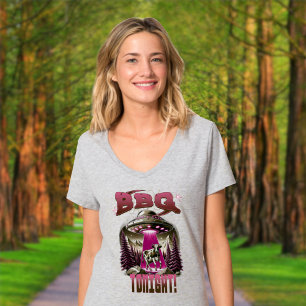 Camiseta Piada de Abdução de Vaca no Churrasco Alienígena