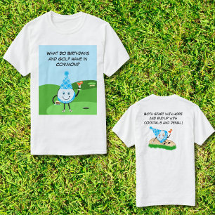 Camiseta Piada de Aniversário da Bola de Golfe Engraçada