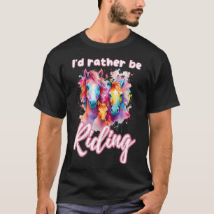 Camiseta Piada de Aquarela para Crianças Amantes de Cavalos