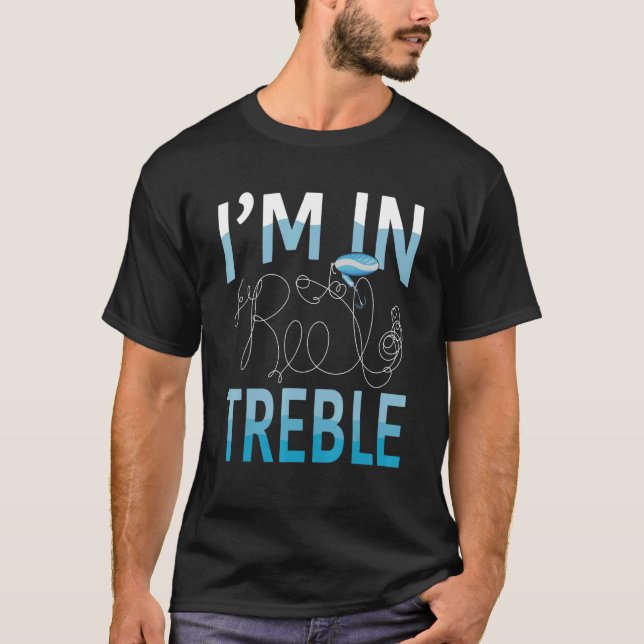 Camiseta Piada de Arco de Pesca Estou em Reel Treble (Frente)