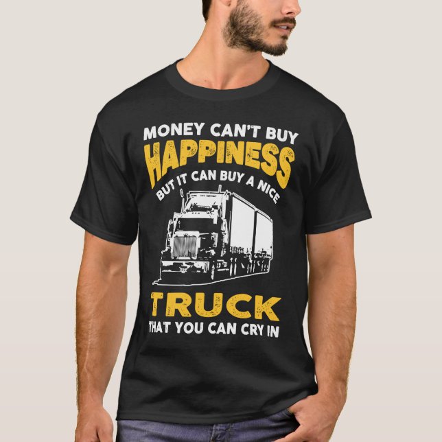 Camiseta Piada De Caminhão Feliz Dizendo Para O Motorista D (Frente)
