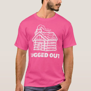 Camiseta Piada de Canhão de Camping Engraçado Login Log Cab