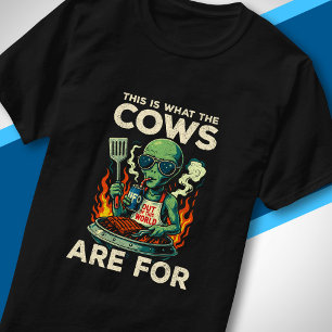 Camiseta Piada de Churrasco de Alien Engraçado Abdução de V