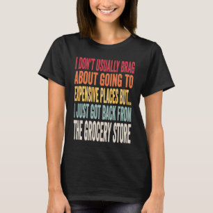Camiseta Piada de Compras de Mercado Meme de Inflação