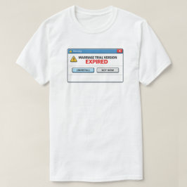 Camiseta Piada de Divórcio Versão de Teste do Casamento Exp