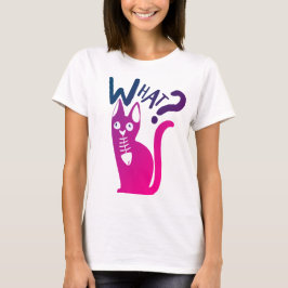 Camiseta Piada de Gato Divertida Gradiente Magenta Mínimo