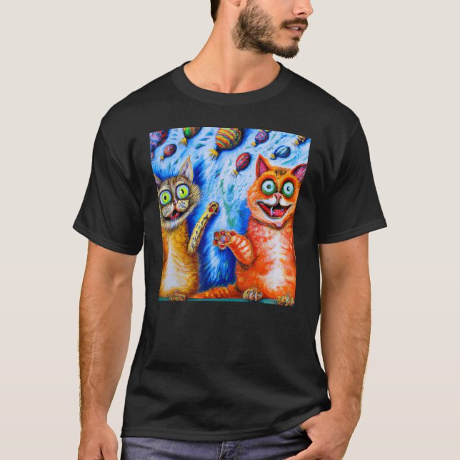 Camiseta Piada de gato meme de dois gatinhos (Frente)