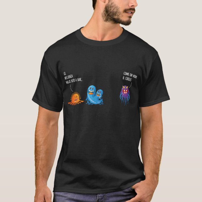 Camiseta Piada de Germe Bactéria Microbiologia Microbiologi (Frente)