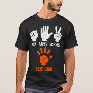 Camiseta Piada de jogador de Fps pedra papel tesoura flashb