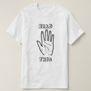 Camiseta Piada de Leitura de Palma Humor Contador de Sorte