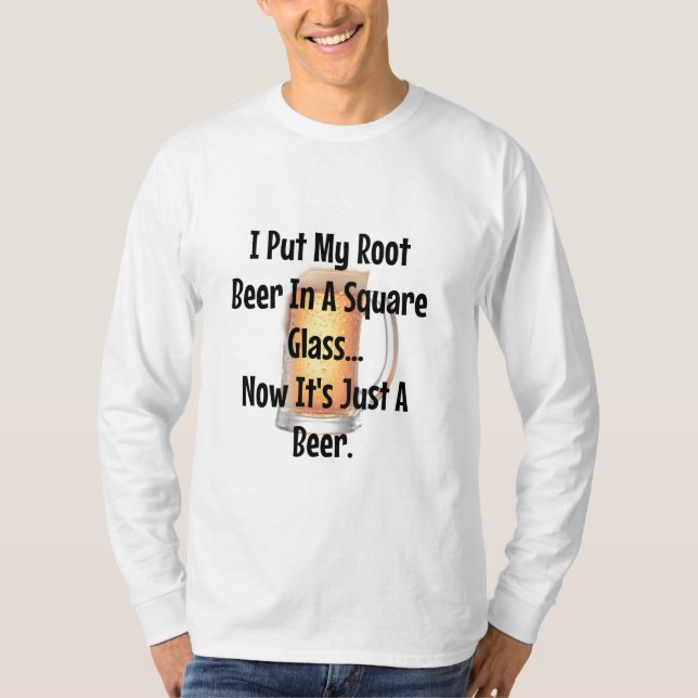 Camiseta Piada de Matemática da Taça Root Beer Square Engra (Frente)