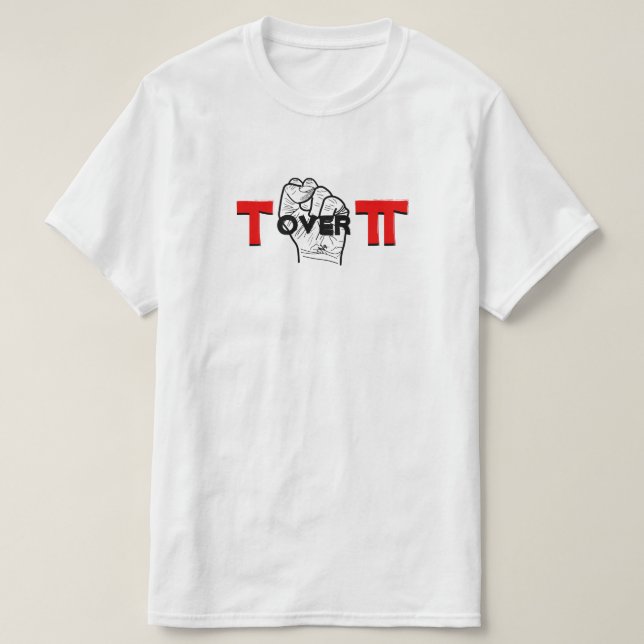Camiseta Piada de matemática Tau e Pi (Frente do Design)