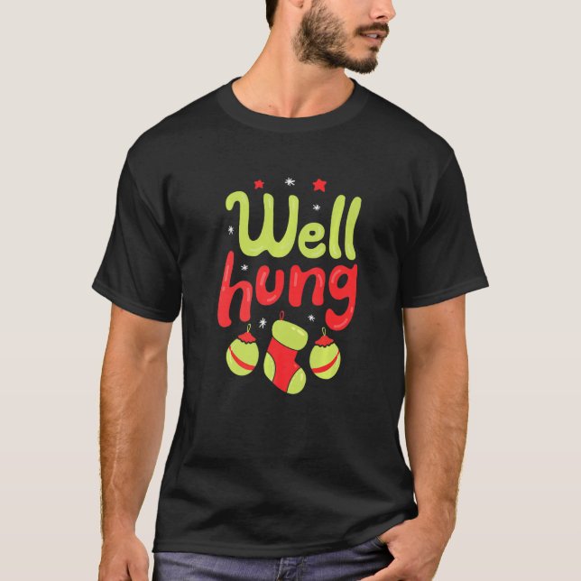 Camiseta Piada de Meia de Natal Sujamente Pendurada (Frente)