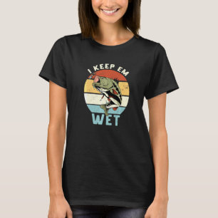 Camiseta Piada de Pesca Eu as Deixo Molhadas Pescaria de Ro