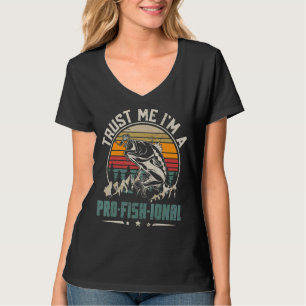 Camiseta Piada de pesca retrógrada Lago Profissional Bas
