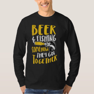 Camiseta Piada de pescador com Bebendo de álcool de cerveja