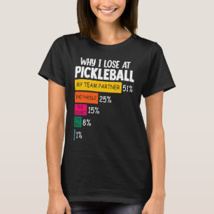 Camiseta Piada de Pickleball com Sarcasmo Por que Eu Perco