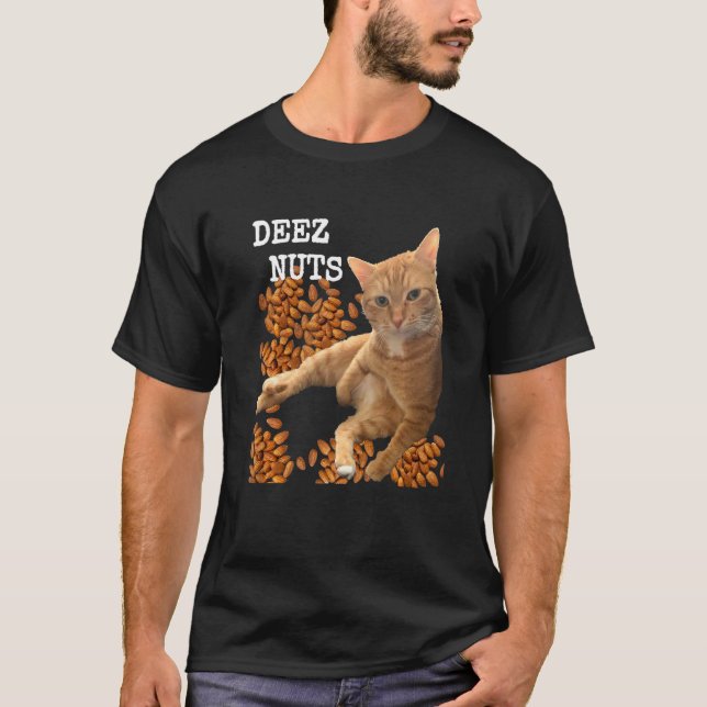 Camiseta Piada Deez Nuts com Gato e Amendoins (Frente)