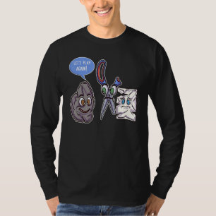Camiseta Piada Divertida de Pedra, Papel e Tesoura Vamos Jo