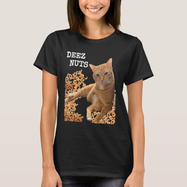 Camiseta Piada do gato DEEZ NUTS com castanhas de caju (Frente)