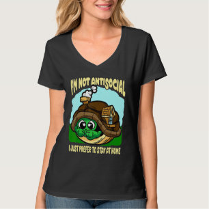 Camiseta Piada do Tartaruga Tímida Não Sou Antissocial