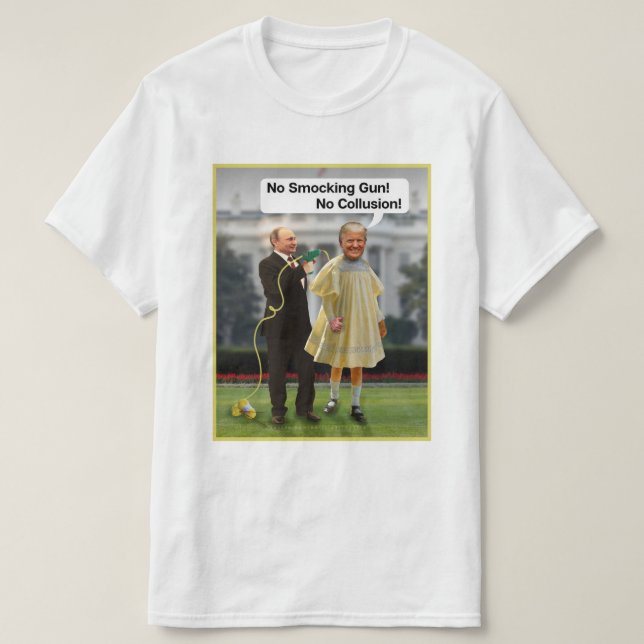 Camiseta Piada engraçada da arma de Donald Trump Putin (Frente do Design)
