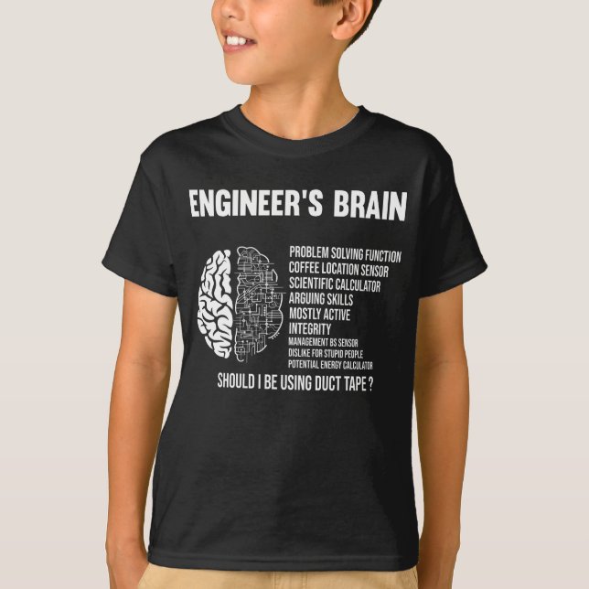 Camiseta Piada engraçada de Engenheiro de cérebro humano (Frente)
