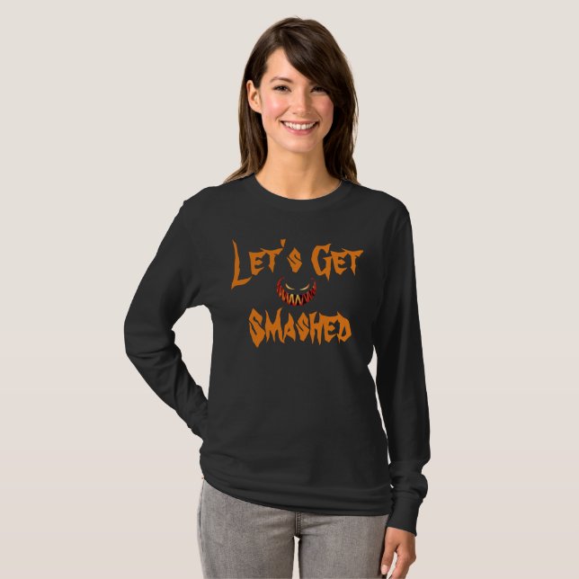 Camiseta Piada engraçada de Halloween  abóbora (Frente Completa)